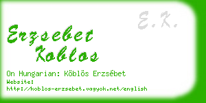 erzsebet koblos business card