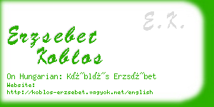 erzsebet koblos business card